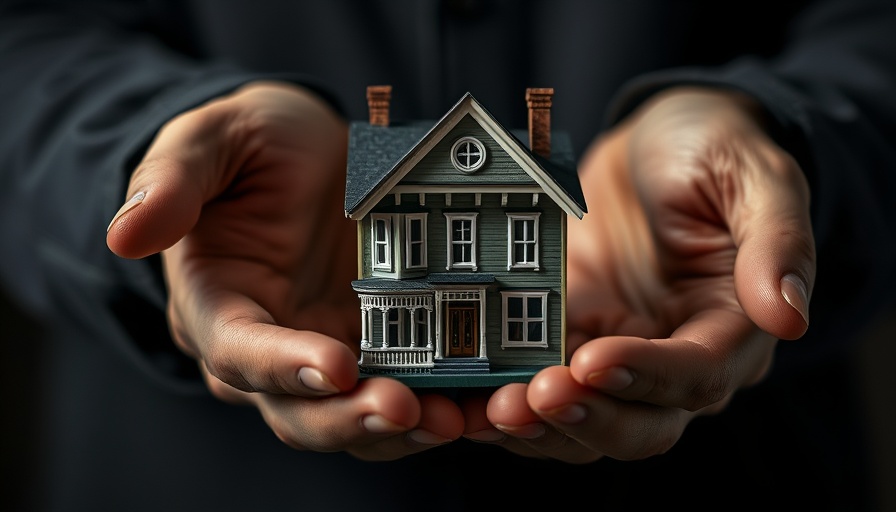 Miniature house held in hands, real estate concept.