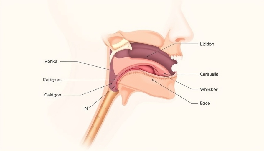 Simplified diagram of nasopharyngeal carcinoma, focusing on anatomy.