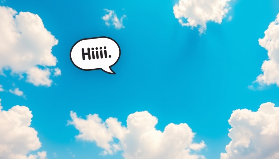 Wildlife interrupted with speech bubble in a vibrant blue sky.