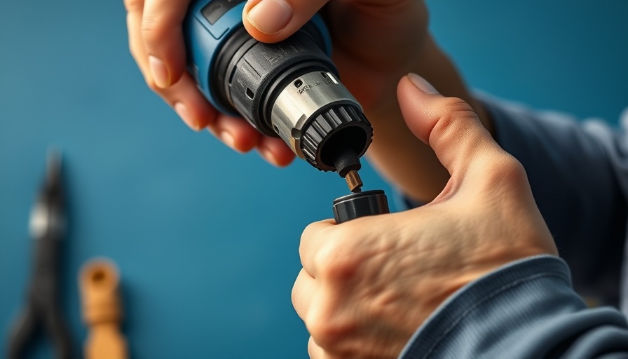 Close-up of a blue drill upgrade, showcasing craftsmanship tips.