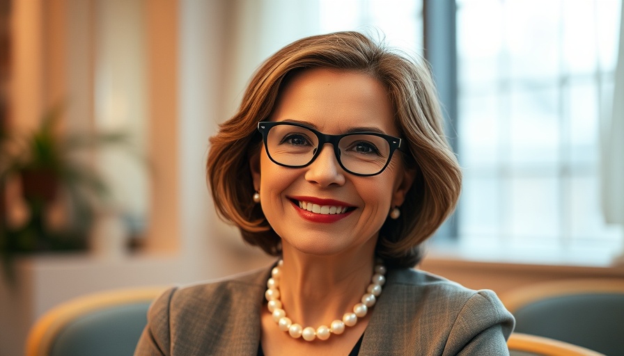 Smiling woman with glasses, suitable for diabetes management topics.