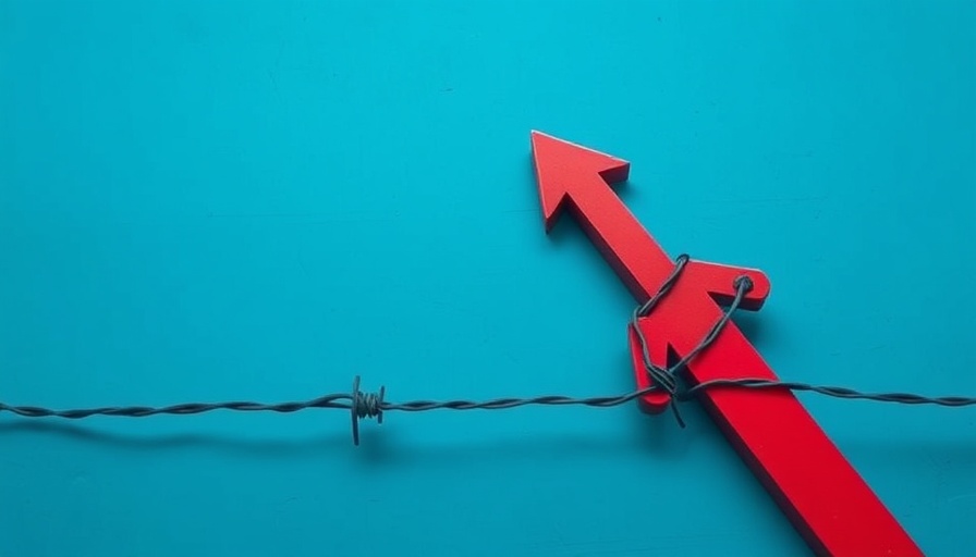 Trump's Tariffs Supreme Court concept: red arrow with barbed wire