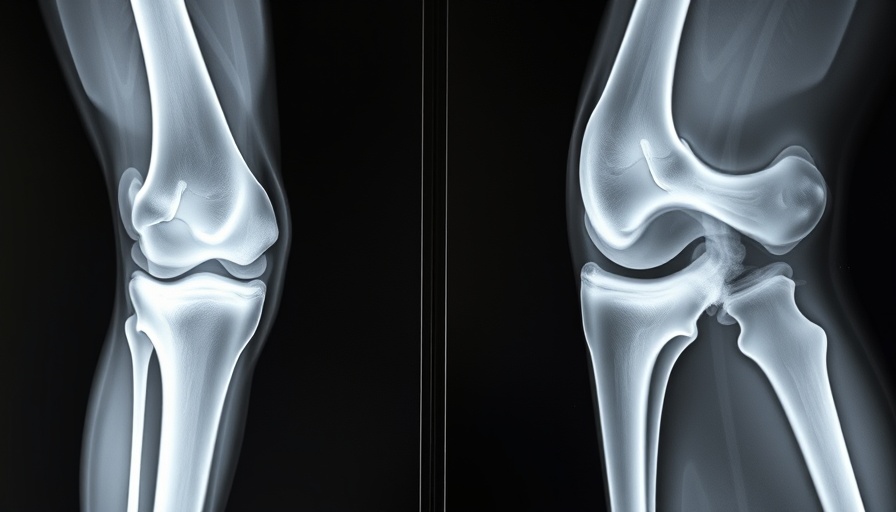 X-ray showing severe knee pain diagnosis with bone detail.