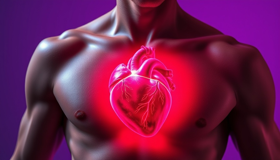 Anatomical heart illustration highlighting cardiovascular risks.