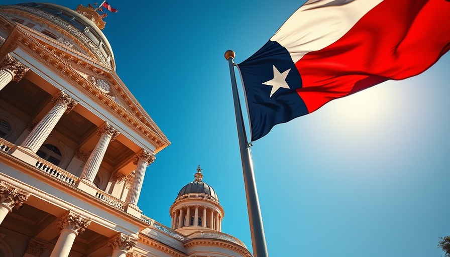 State capitol building with American and Texan flags, representing Medigap access act.