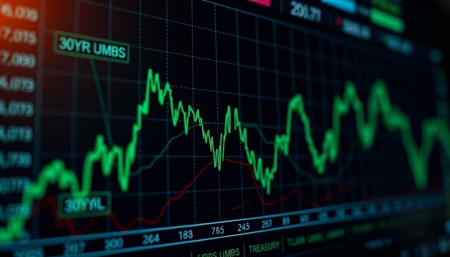 Financial dashboard showing bond market reaction to jobs report with graph.