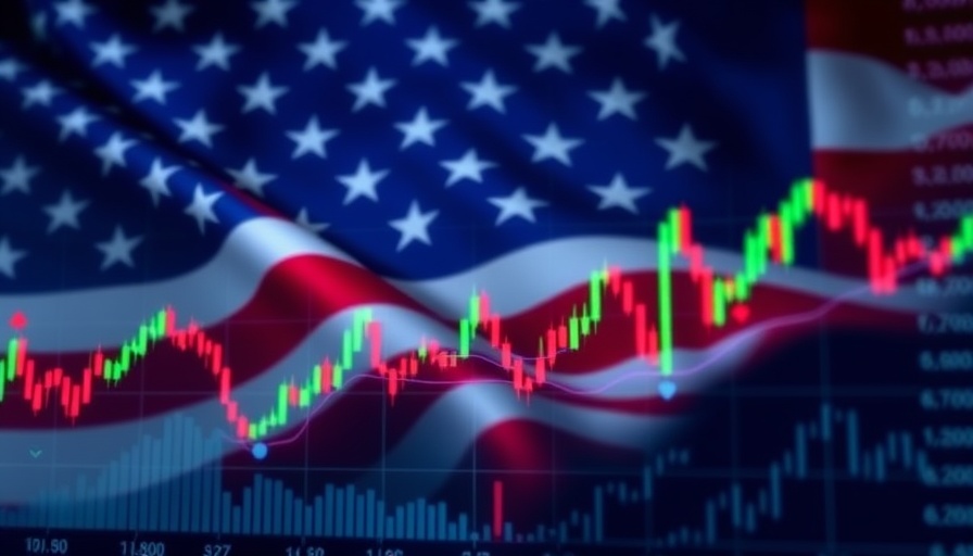 Financial graphs over American flag symbolizing economic impact on retirement planning.