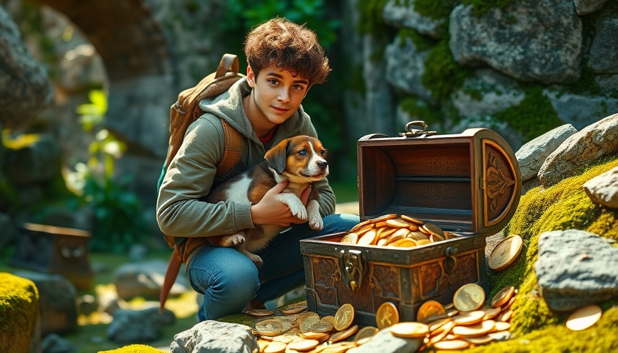 Venture Capital Investment Terms metaphor with man and treasure