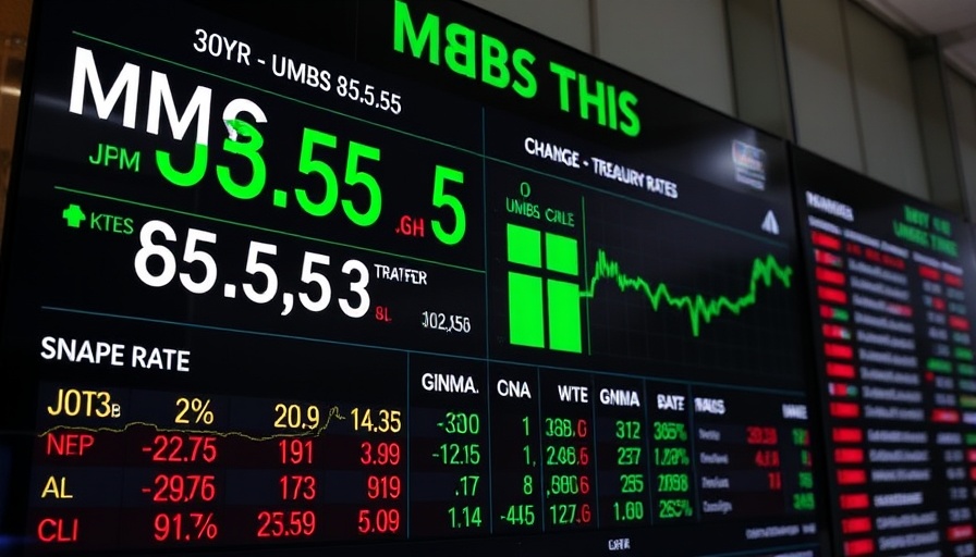MBS Market Update Display Showing CPI Mortgage Market Reaction.