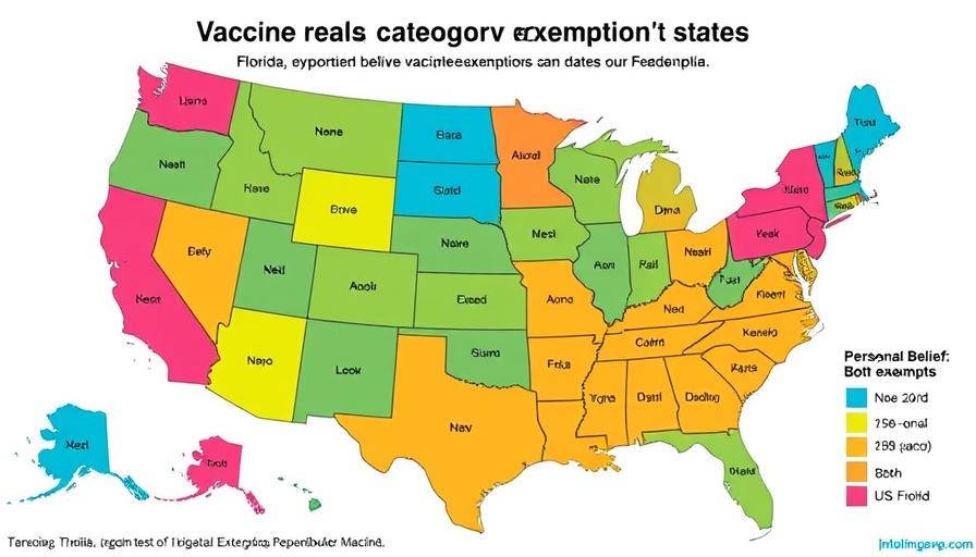 Map showing recent changes to state vaccine requirements by exemption type.