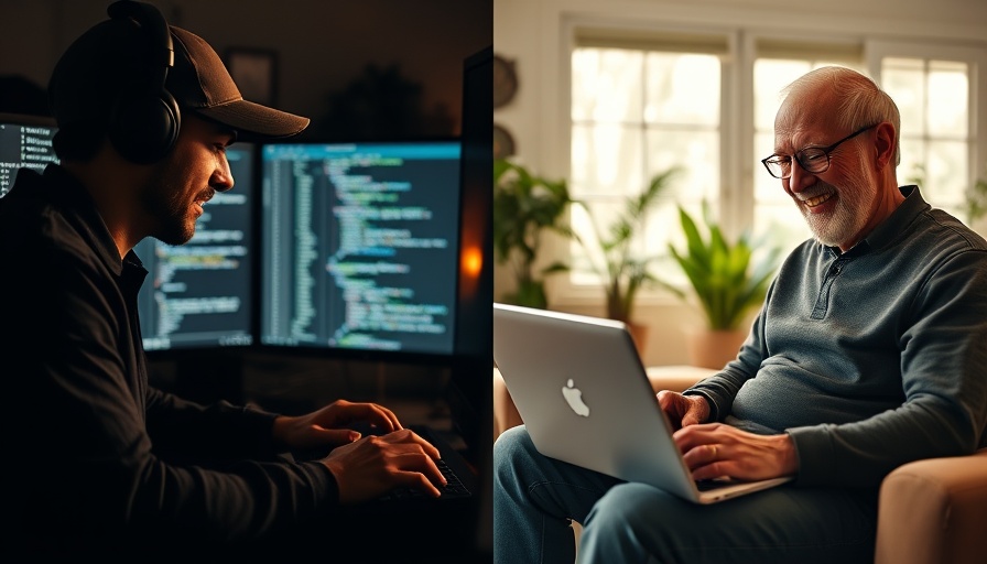 Senior targeted by online hacker, illustrating identity theft risk.