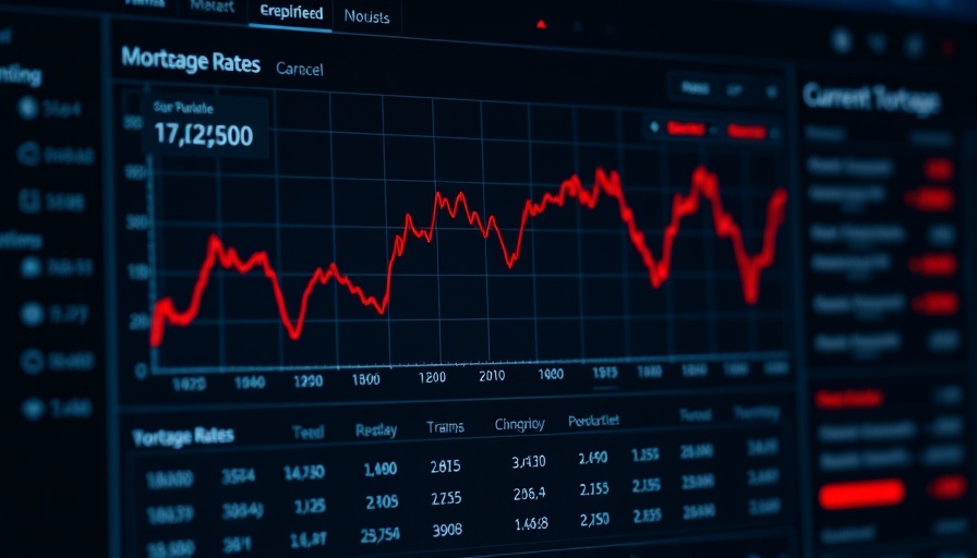Graphical dashboard displaying mortgage rate trends and data.