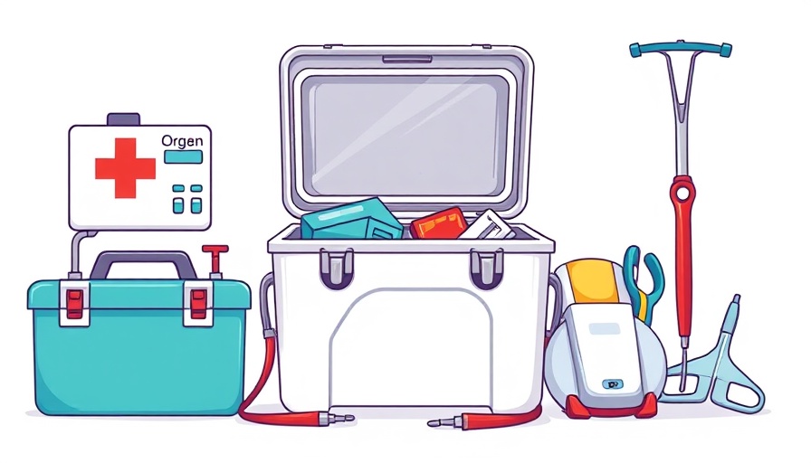 Medical supplies illustration for expand organ transplant services.