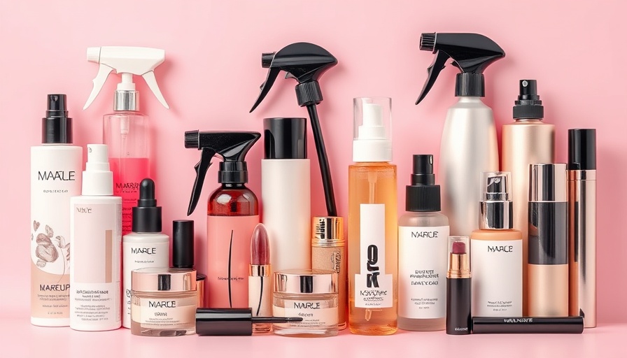 Stylish setting sprays for makeup against a pink backdrop