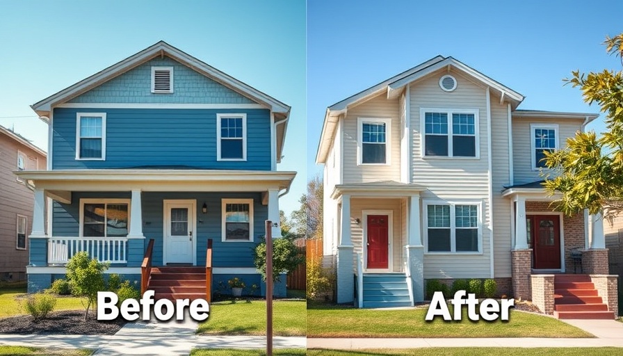 House flipping mistakes: before and after renovation comparison image.
