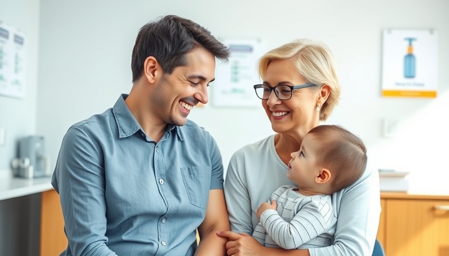 Parents express trust in childhood vaccines in a doctor's office.