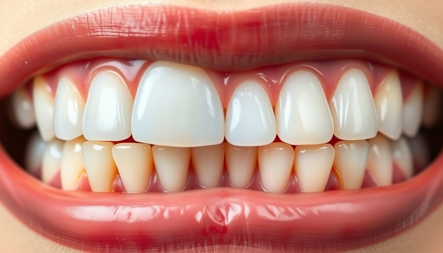 Close-up of healthy and diseased gums highlighting oral health.
