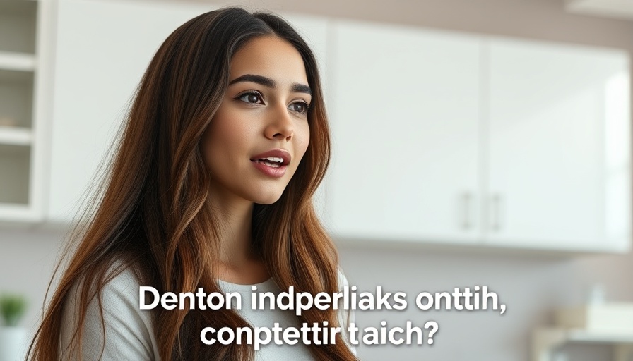 Can xylitol heal cavities? Woman explaining dental health indoors.