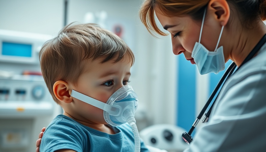 Compassionate healthcare professional helping child with oxygen mask, focusing on medication safety for pediatric patients.