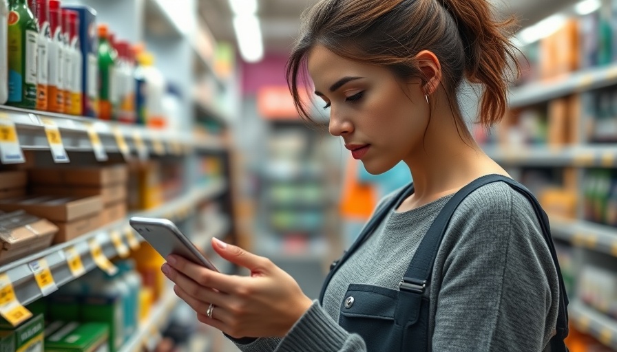 Woman decoding the ingredient list in store