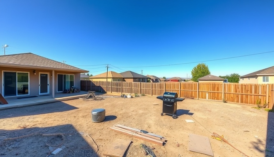 Unfinished backyard with potential for simple elegant transformation