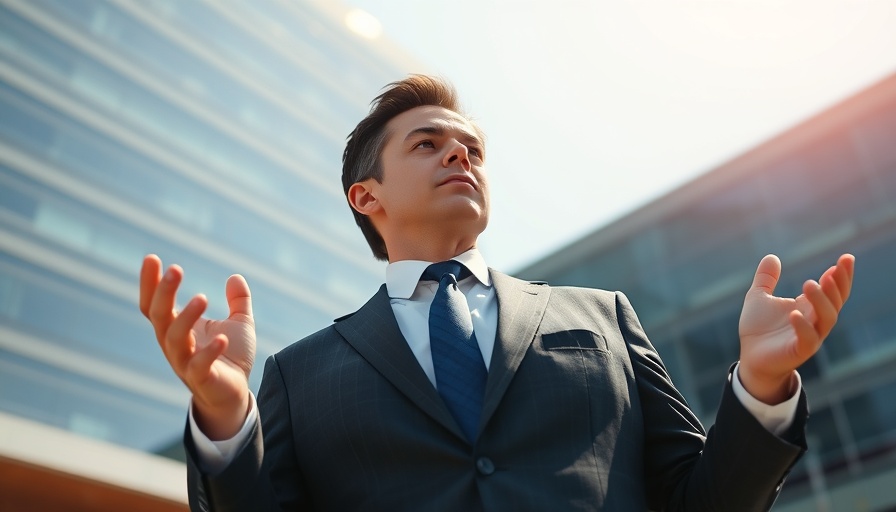 Businessman symbolizes commercial real estate recession recovery.