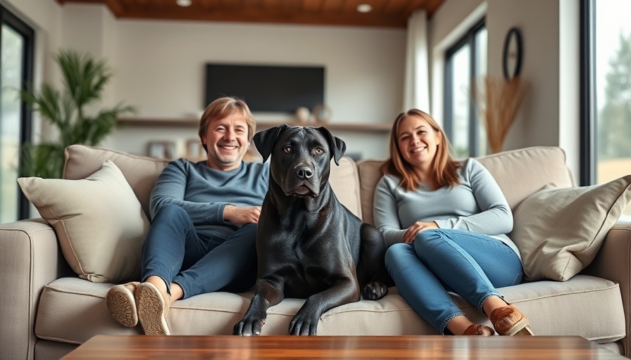 Family with Canis Panther protecting in living room.