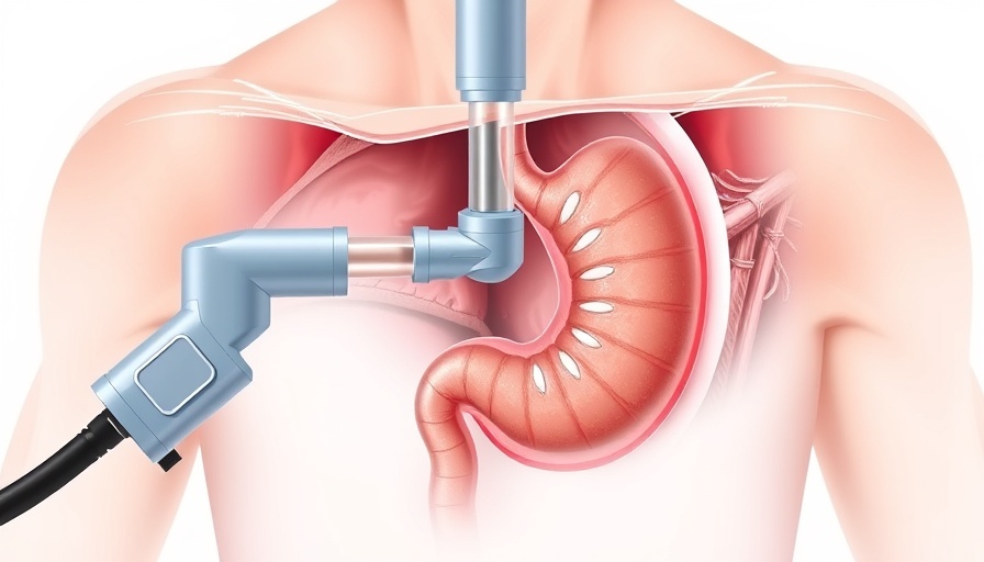 Medical diagram showing endoscopy and airway device use.