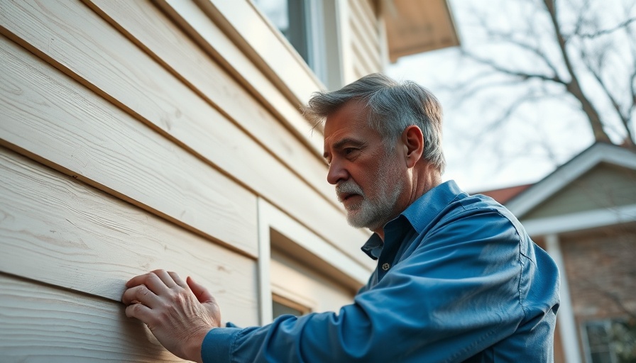 Man inspecting exterior wall to prevent rim joist rot.