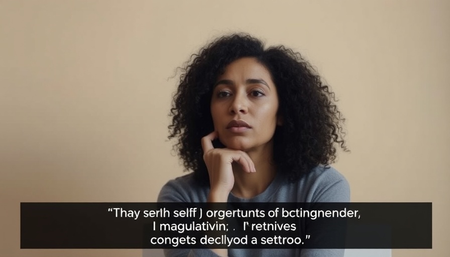 Thoughtful woman discussing self-blame impacts on lifestyle.