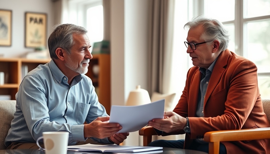 Mature couple in home office discussing finances with a consultant.