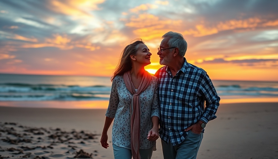 Elderly couple embracing on a beach, illustrating out-of-the-box retirement strategies.