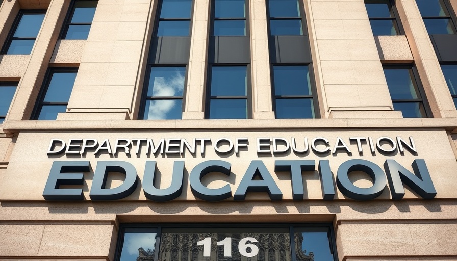 U.S. Department of Education building facade highlighting Dismal NAEP Scores.