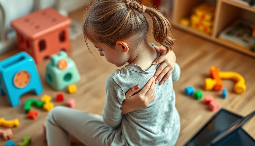 Child experiencing back pain due to online learning.