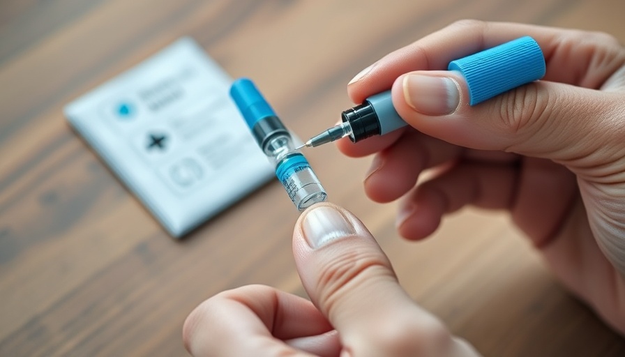 Close-up of blue insulin pen for once-weekly semaglutide for T2DM.