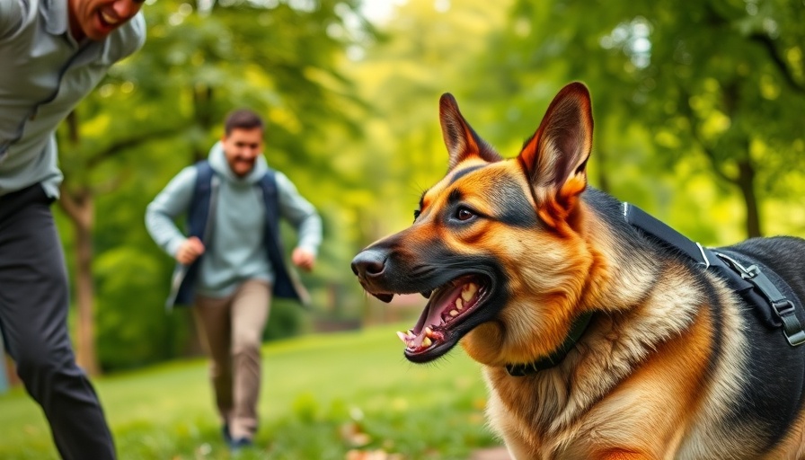 Tense moment of dog attack in a park, teaching how to stop a dog attack.