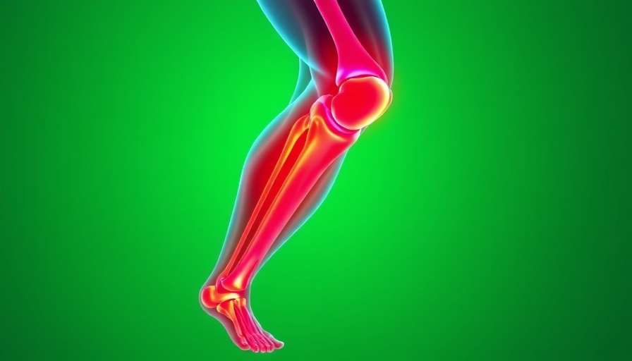 Vibrant fractured knee joint illustration, future-proof your knees concept.