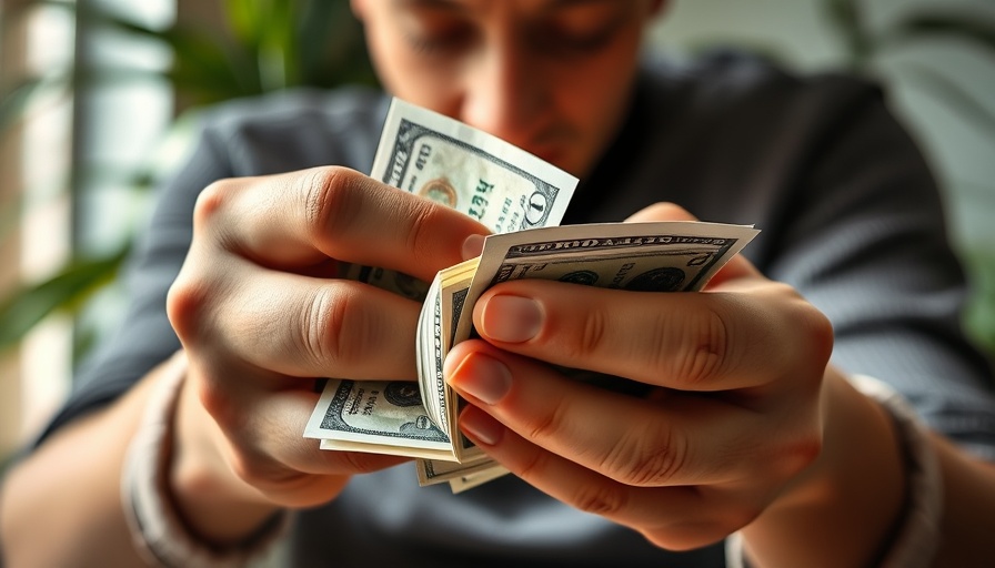 Close-up of hands counting dollar bills reflecting financial planning.
