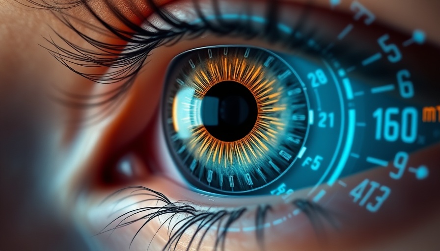 Eye with biometric overlay for Retinal Diseases and Vision Loss analysis.