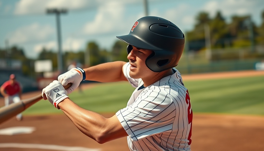 Softbank player focusing intensely during a baseball game swing.