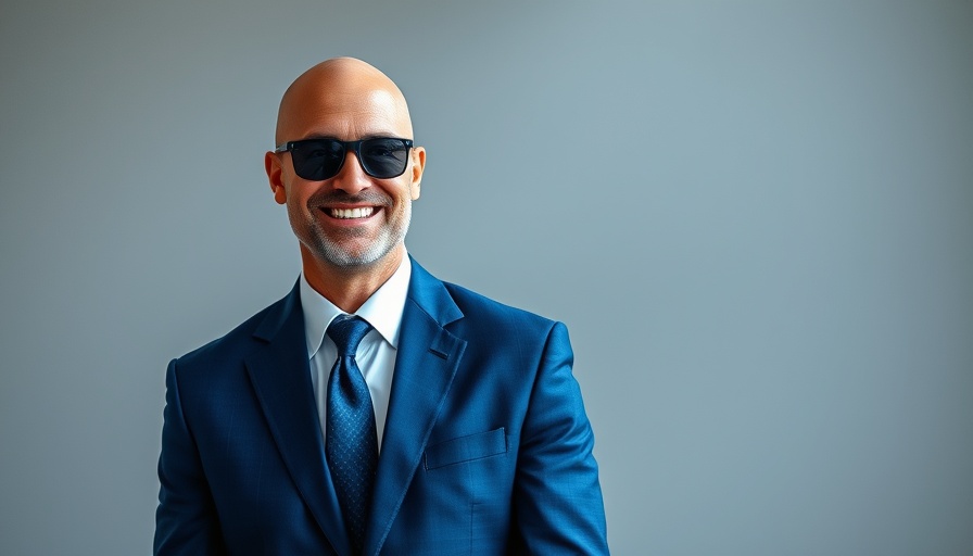 Ugur Ulusoy wearing a blue suit and sunglasses.