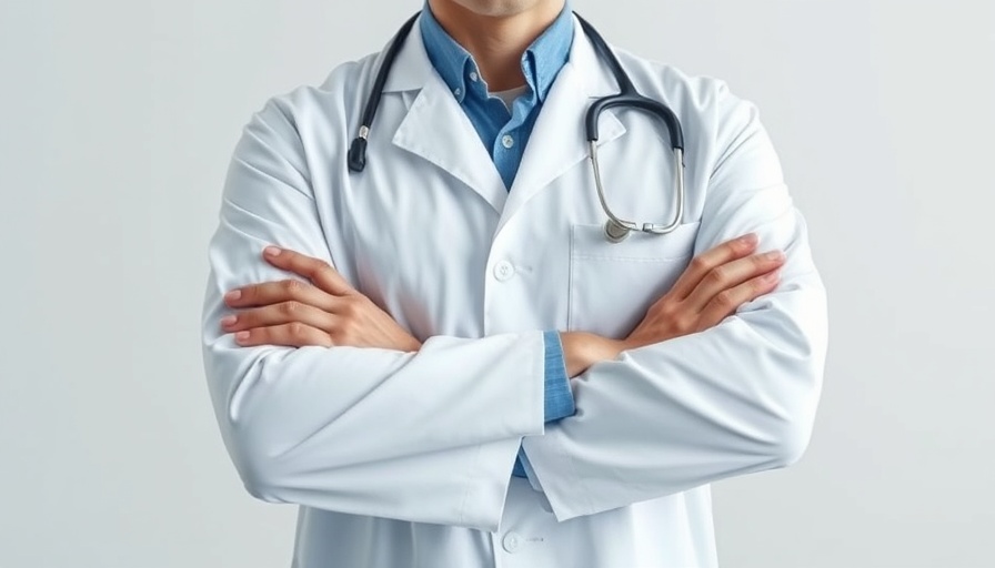 Medical educator in white coat symbolizes contractual relief.