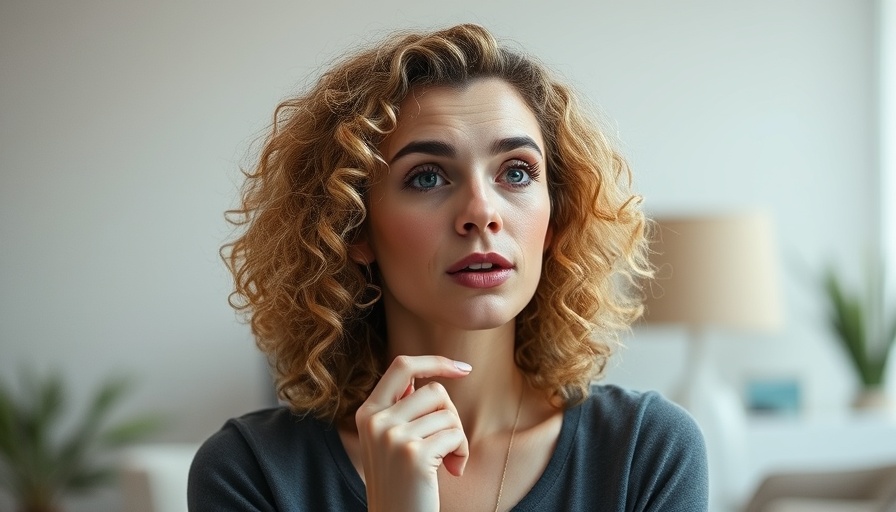 Engaged woman discussing ADHD and anxiety, text overlay.