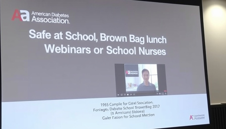 Webinar slide on diabetes emergency preparedness in schools with ADA logo