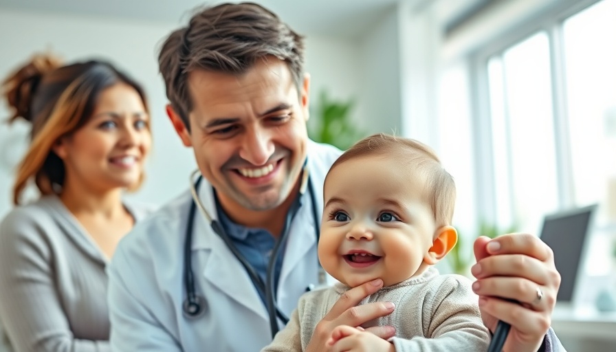 Pediatrician examines baby, NIH Rare Diseases Research Funding at Baylor focus.