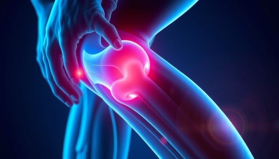 Illustration of low-dose radiation therapy effect on knee arthritis.