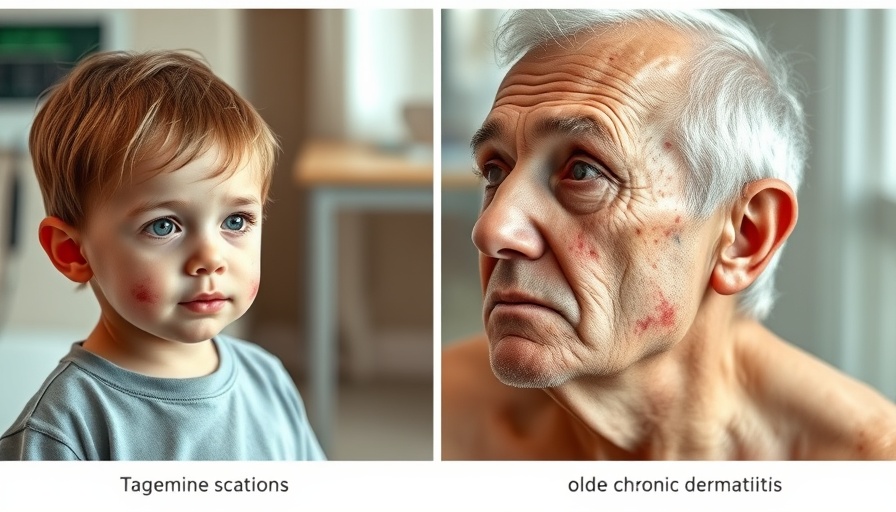 Comparison of atopic dermatitis from childhood to adulthood, showing eczema and dermatitis severity.