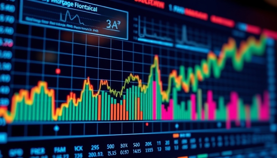 Financial data overlay discussing the impact of government shutdown on mortgages.