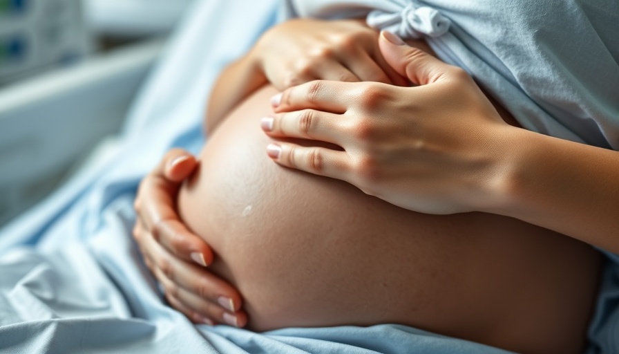 Pregnant woman in hospital with IV drip, symbolizing oxytocin use.