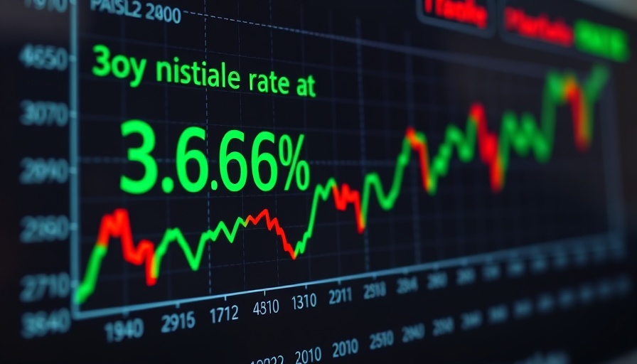 Chart of daily mortgage rates with green and red indicators showing steady rates.